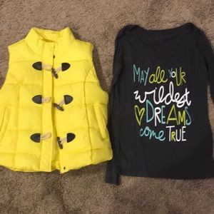 Long sleeve shirt and puffy vest